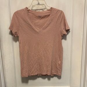 Madewell Women's V-Neck Blush Pink Vneck T-Shirt Xsmall